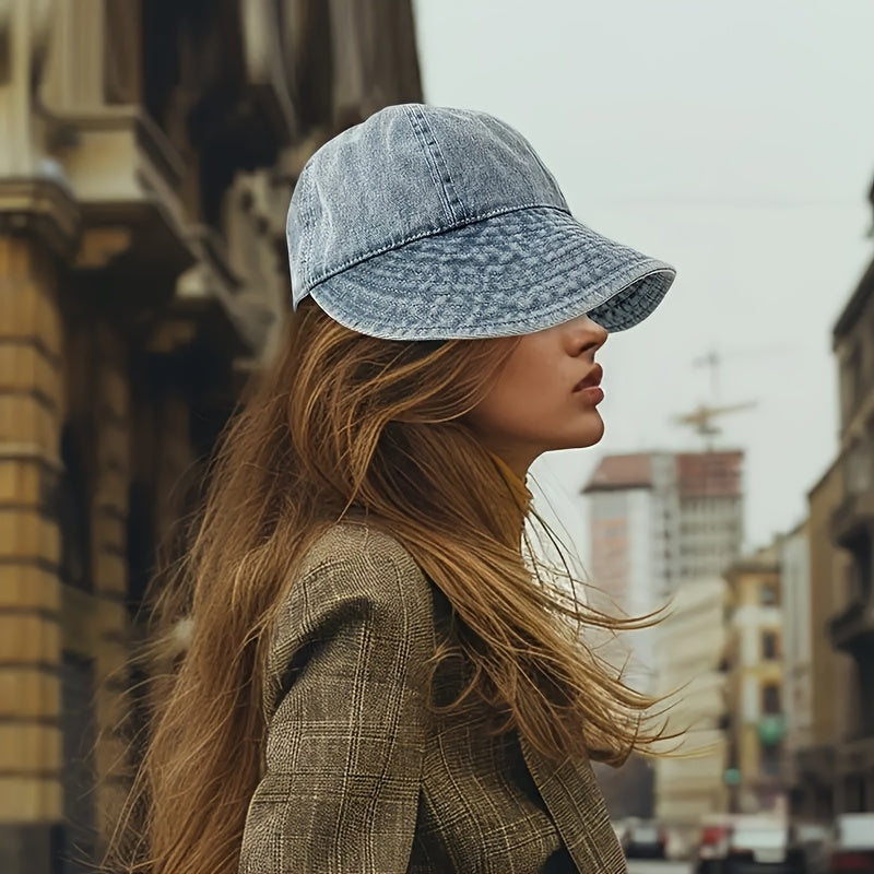 3pcs Rustic Washed Denim Bucket Hat for Sun Protection