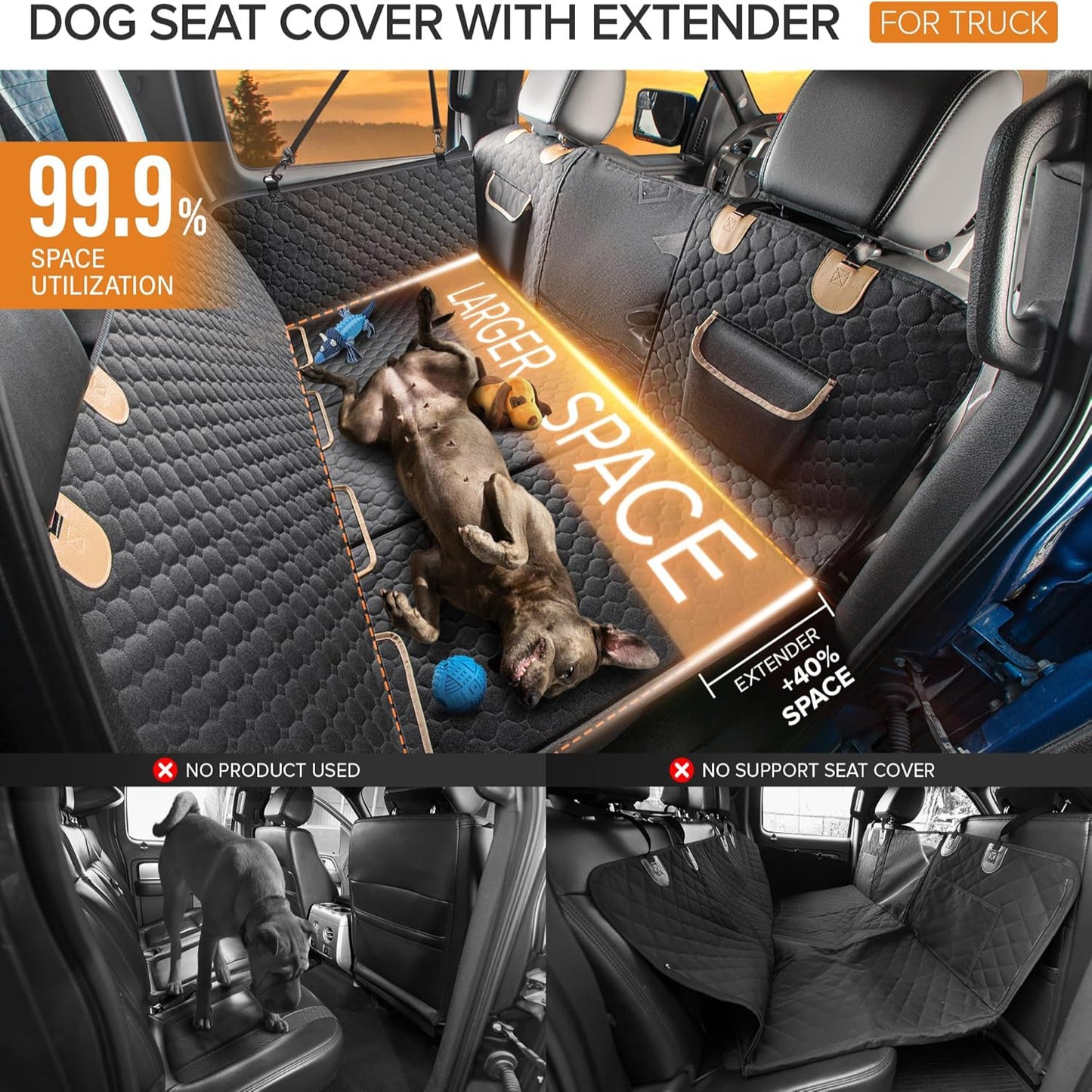 Heavy Duty Waterproof SHARLOVY Dog Car Seat Cover XL