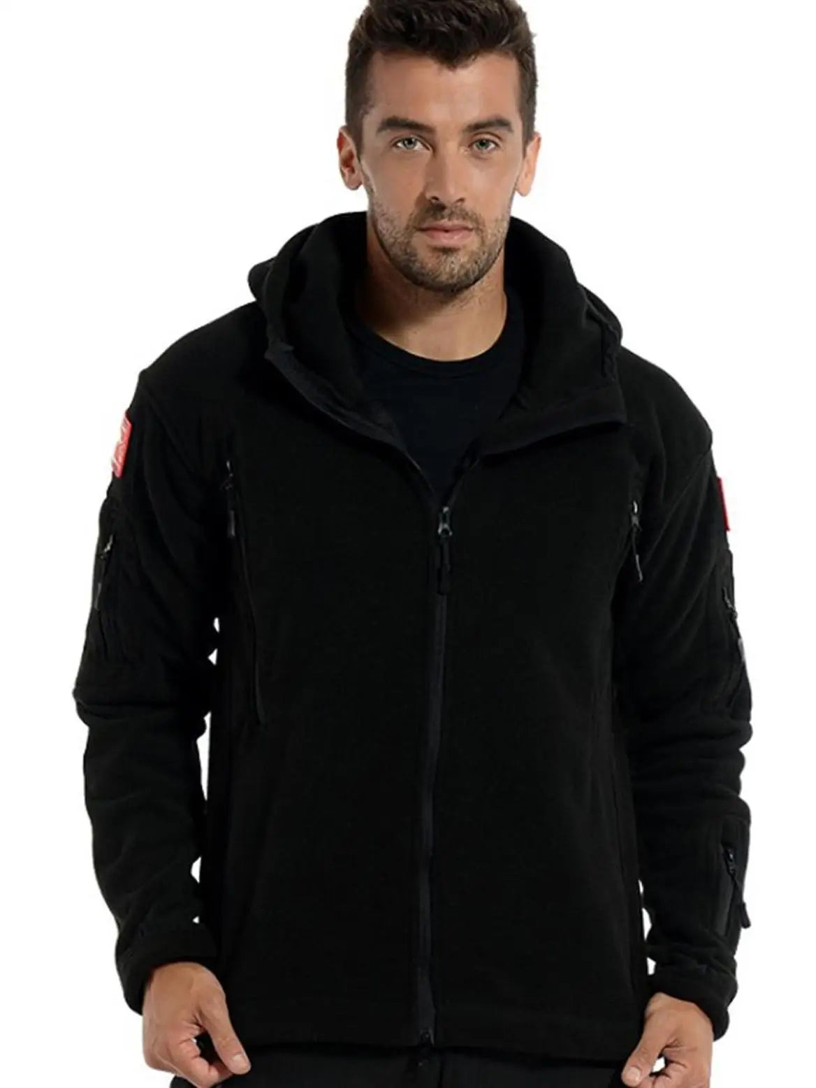 Men's Outdoor Fleece Lined Jacket Windproof Thermal Coat