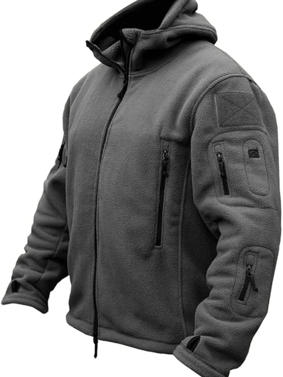 Men's Outdoor Fleece Lined Jacket Windproof Thermal Coat