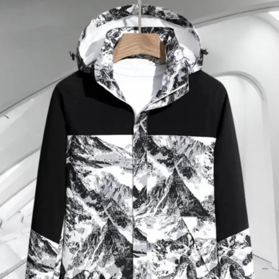 New Men's Hooded Jacket Lightweight Breathable Windproof Waterproof Outdoor Coat