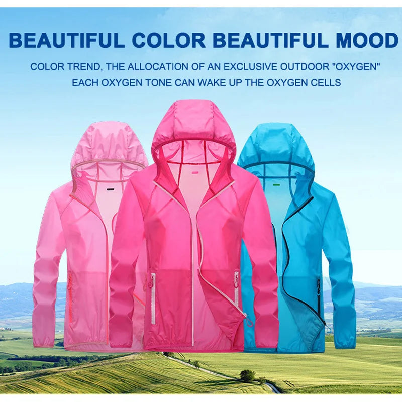 2023 Pocket Quick-Drying Sun Protection Jacket Ultrathin Windbreaker for Cycling Running Camping