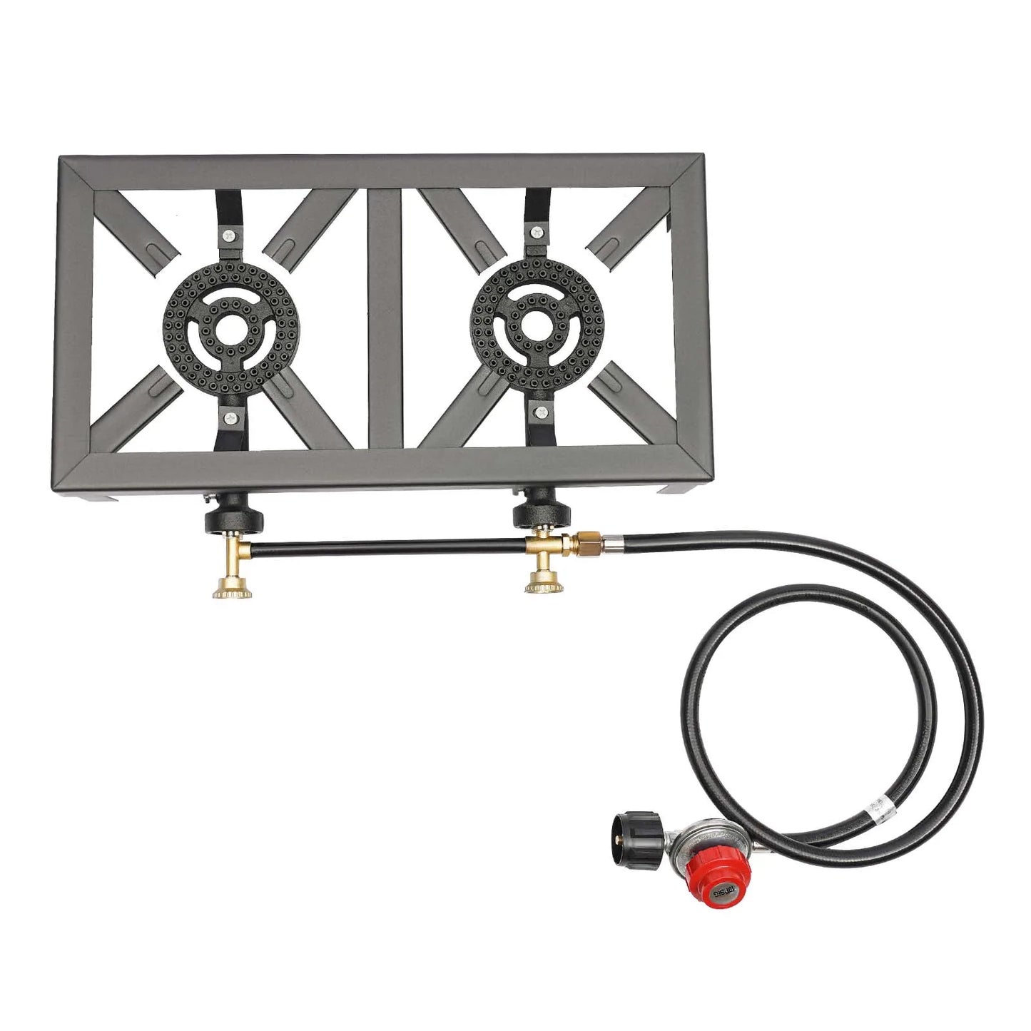 Double Burner Gas Stove - Portable Camping Cooker 16000W