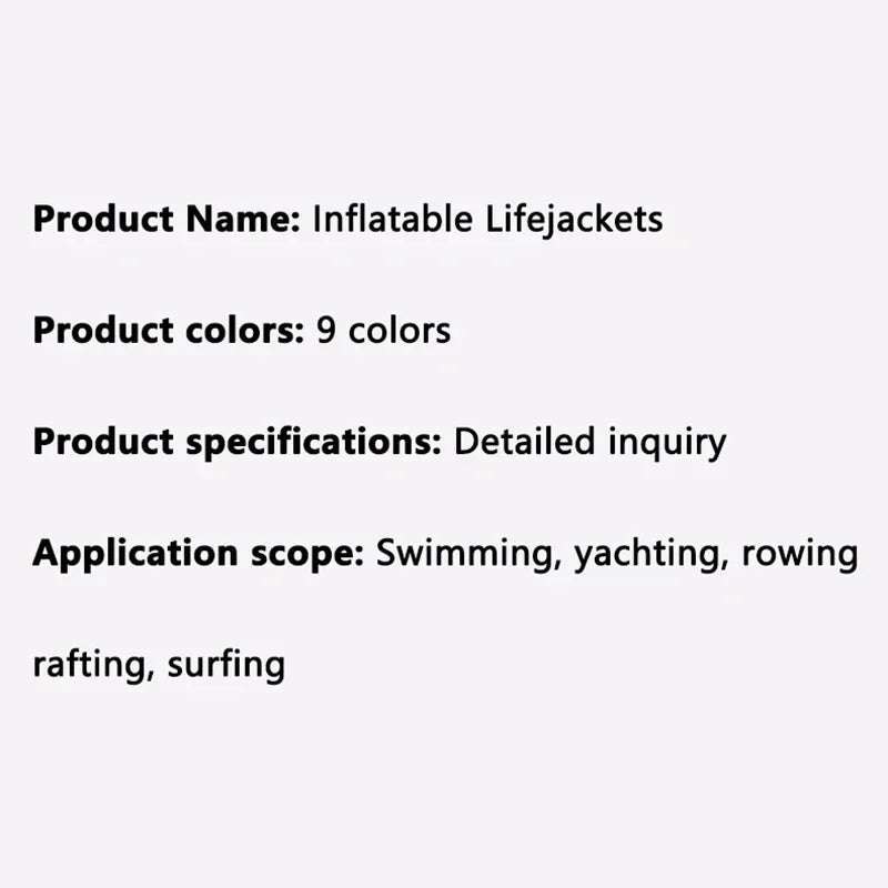 Automatic Inflatable Life Jacket Professional Swimming Fishing Vest