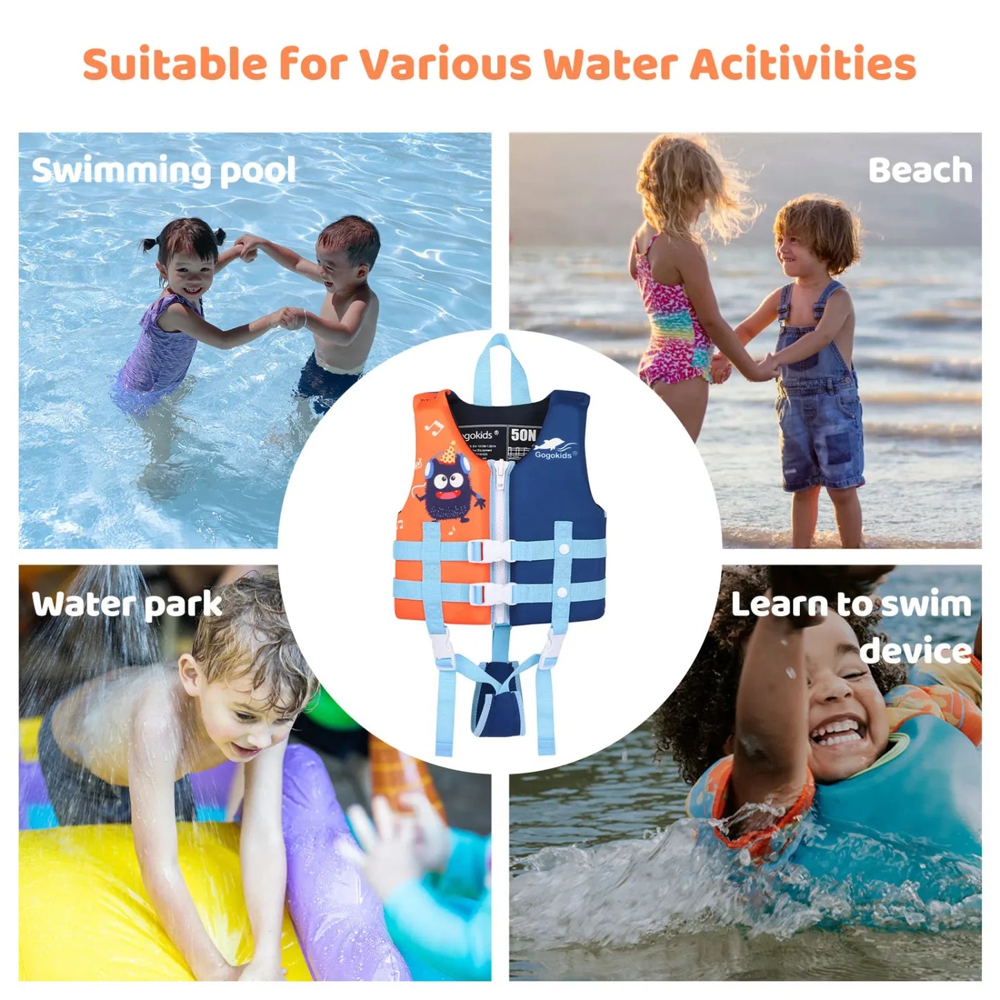 Children Water Sport Life Jacket Baby Swimming Vest Safety