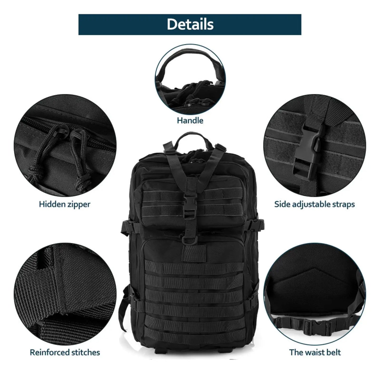 25L/50L Sturdy Nylon Waterproof Tactical Sports Bag Backpack