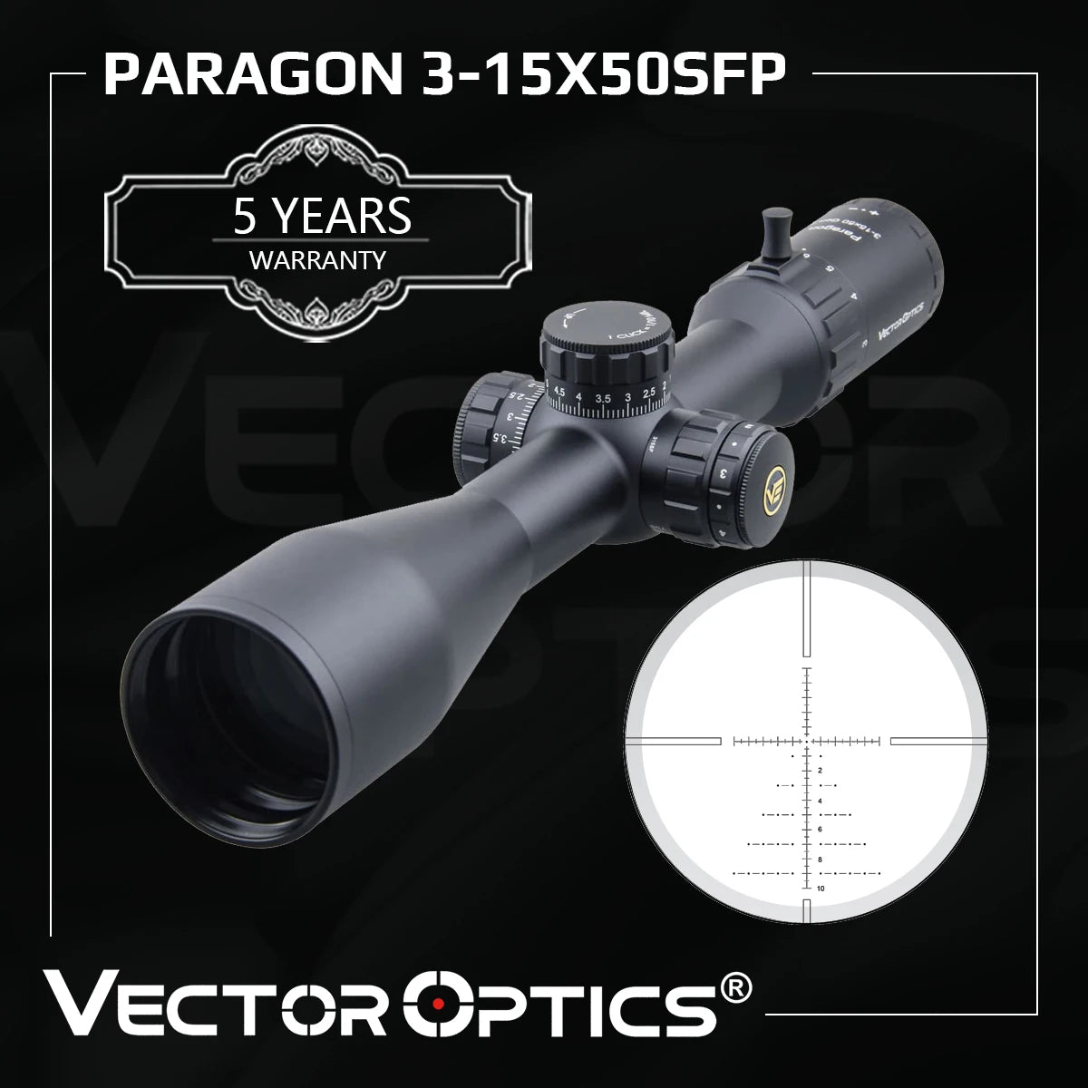 Vector Optics Paragon Gen2 3-15x50 Tactical Rifle Scope