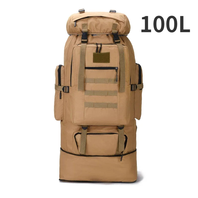 80L/100L Mountaineering Bag Tactical Backpack for Outdoors