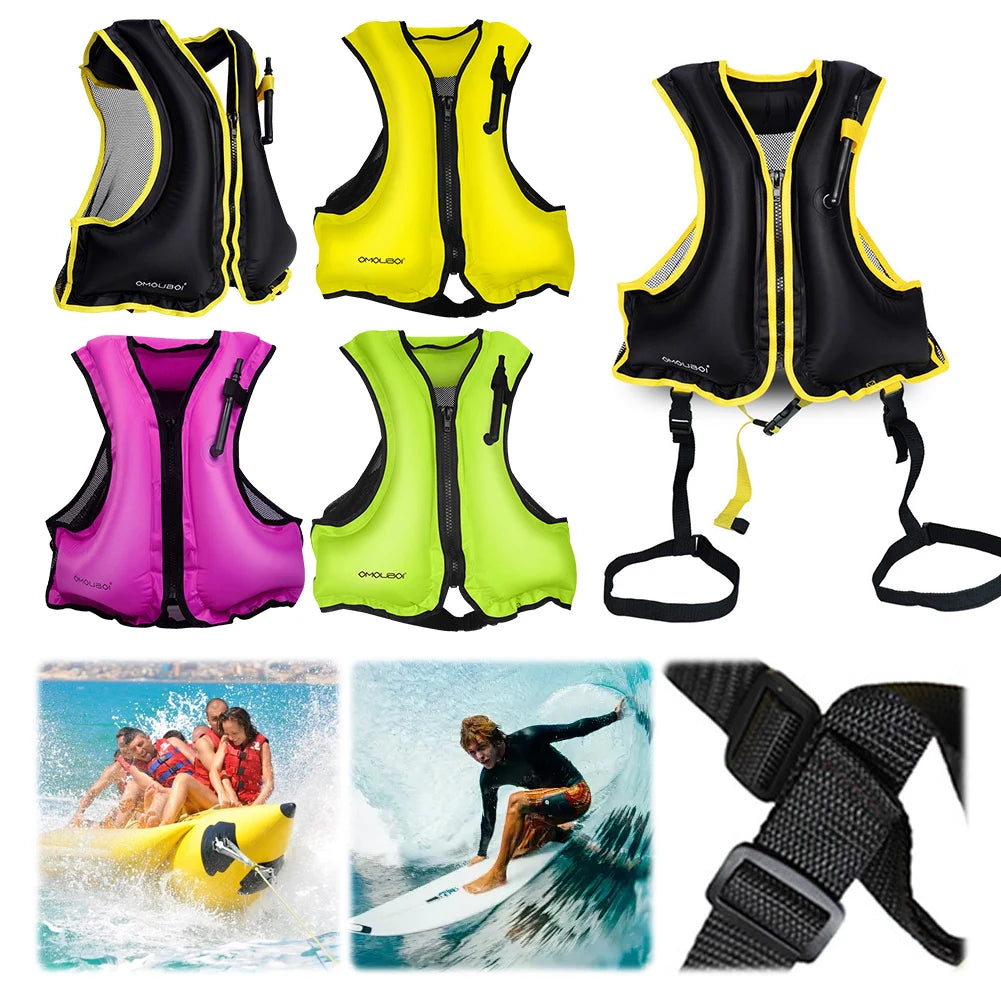 Inflatable Snorkeling Vest Breathable Life Vest for Water Sports