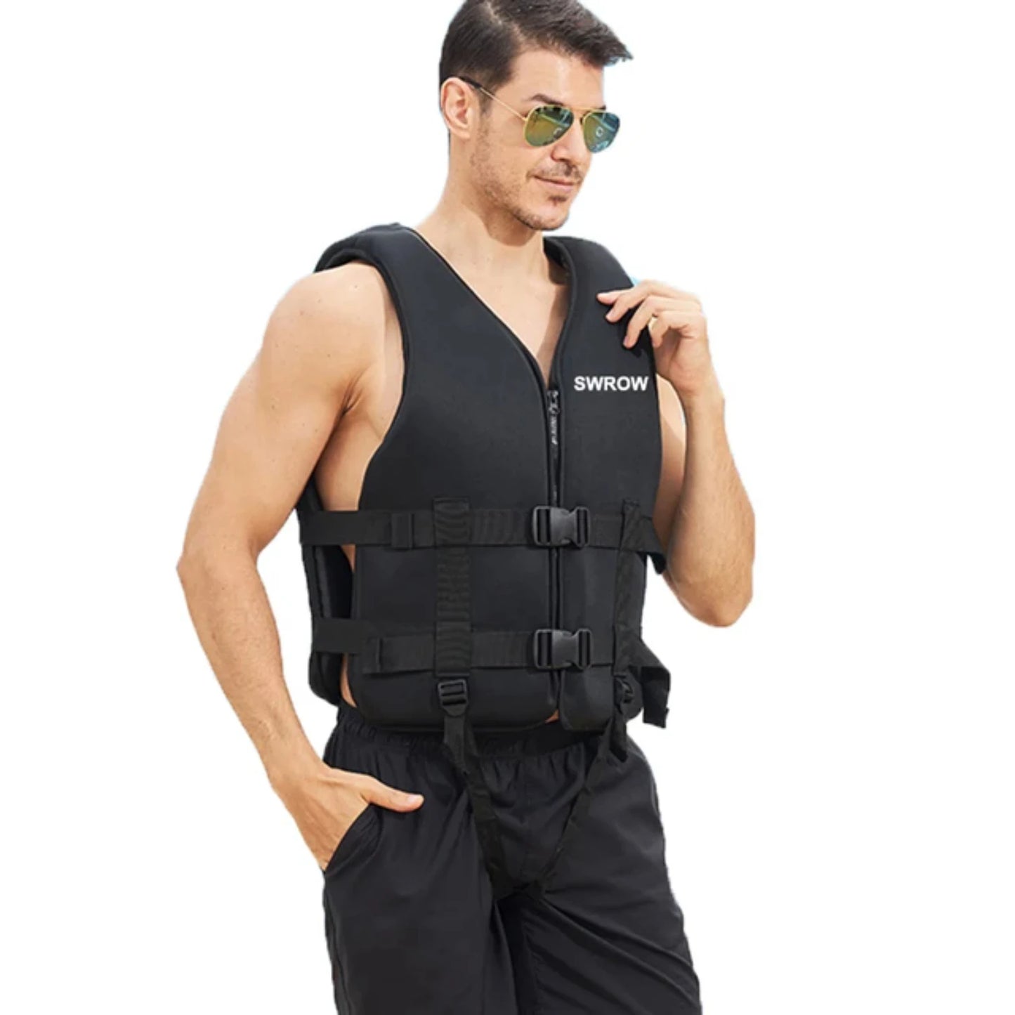 Neoprene Life Jacket Adult Survival Swimsuit Kayak Rafting