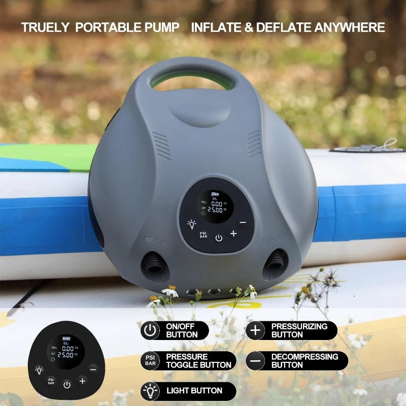 25PSI Paddle Board Pump Electric Portable Sup Air Pump 4 Mins Inflate
