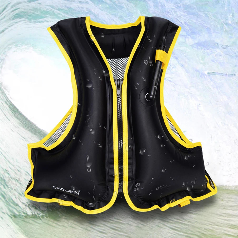 Inflatable Snorkeling Vest Breathable Life Vest for Water Sports