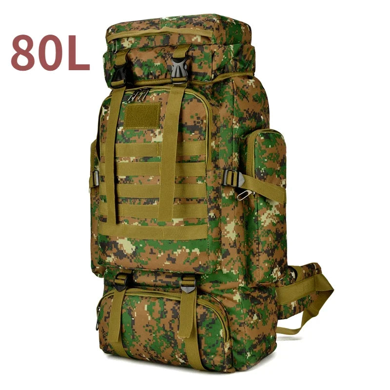 80L/100L Mountaineering Bag Tactical Backpack for Outdoors