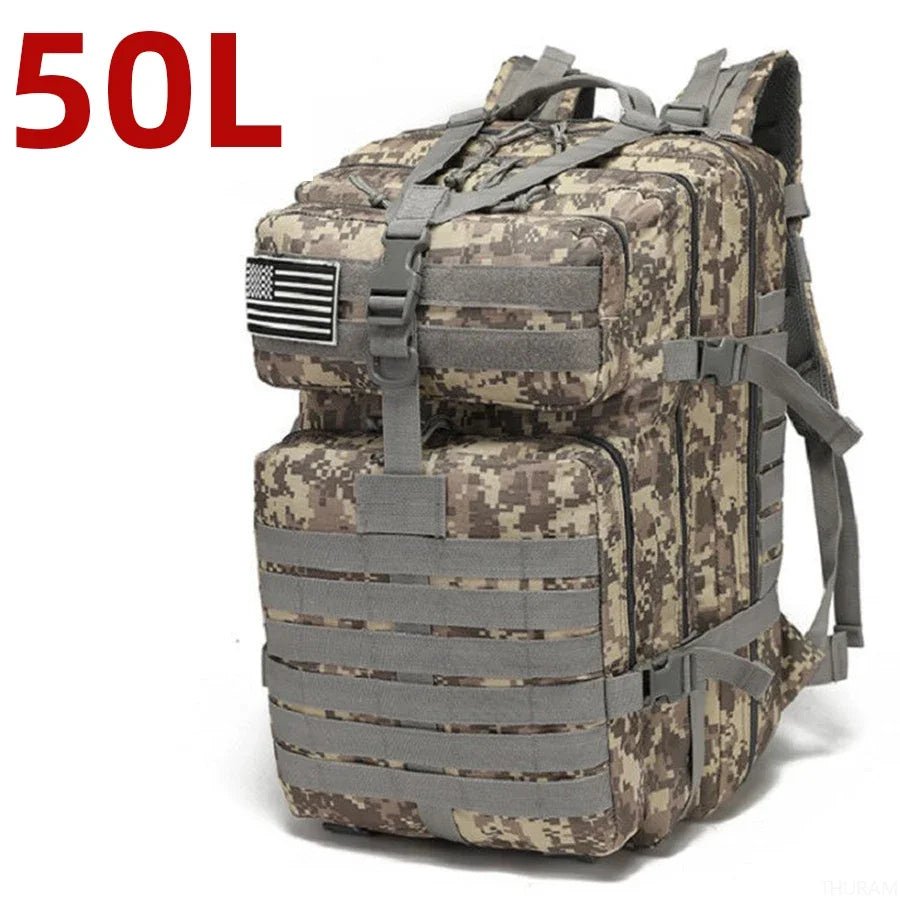 25L/50L Sturdy Nylon Waterproof Tactical Sports Bag Backpack
