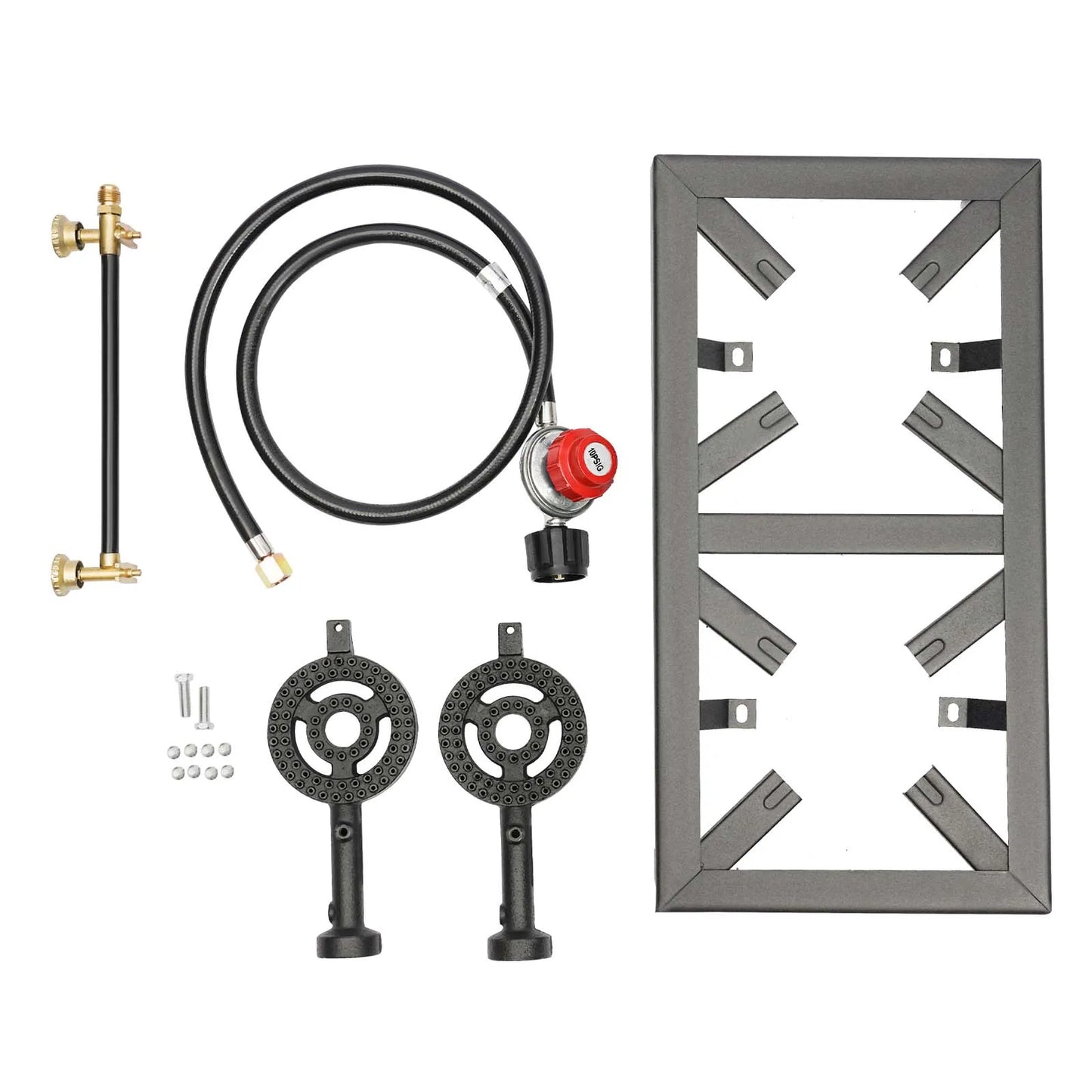 Double Burner Gas Stove - Portable Camping Cooker 16000W
