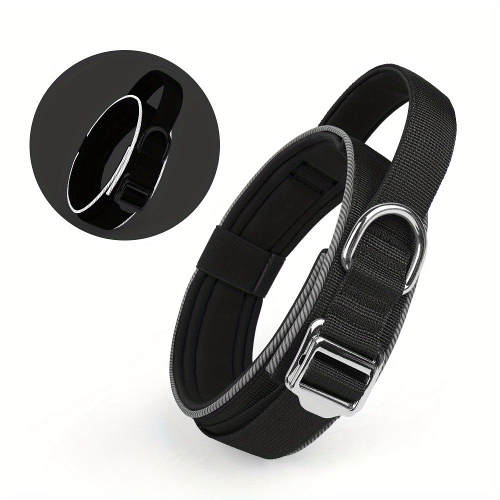 Heavy-Duty Reflective Dog Collar for Medium to Large Dogs