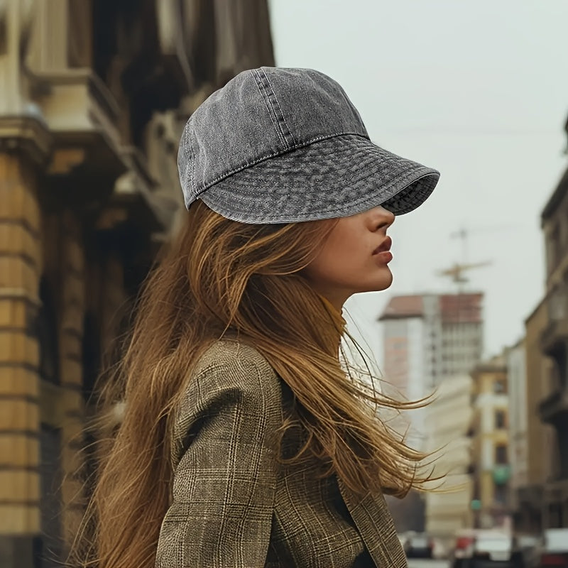3pcs Rustic Washed Denim Bucket Hat for Sun Protection