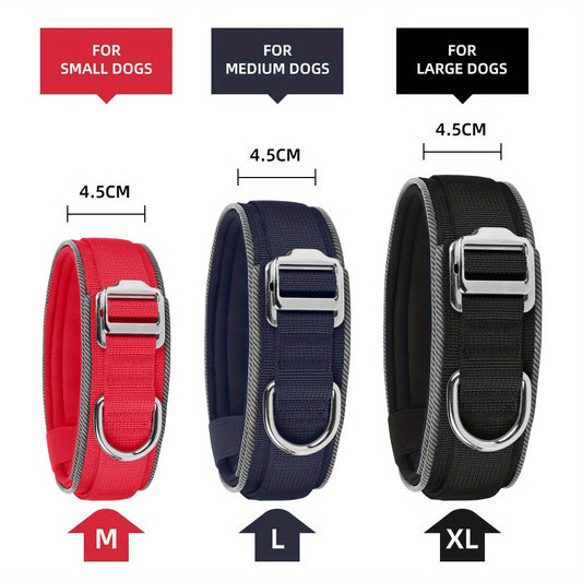 Heavy-Duty Reflective Dog Collar for Medium to Large Dogs