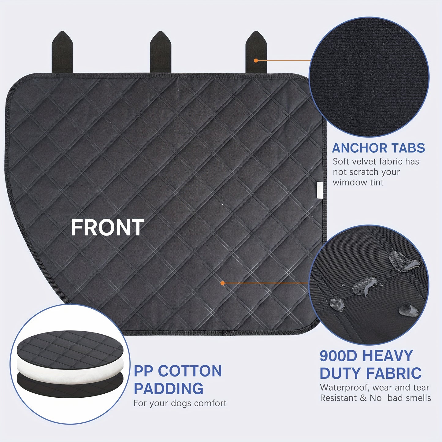 Waterproof Dog Protector 2pcs Quilted Car Door Cover