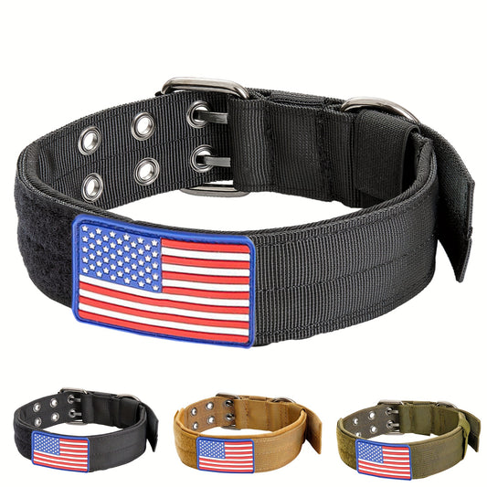 Tactical Dog Collar With Sturdy Metal Buckle Handle