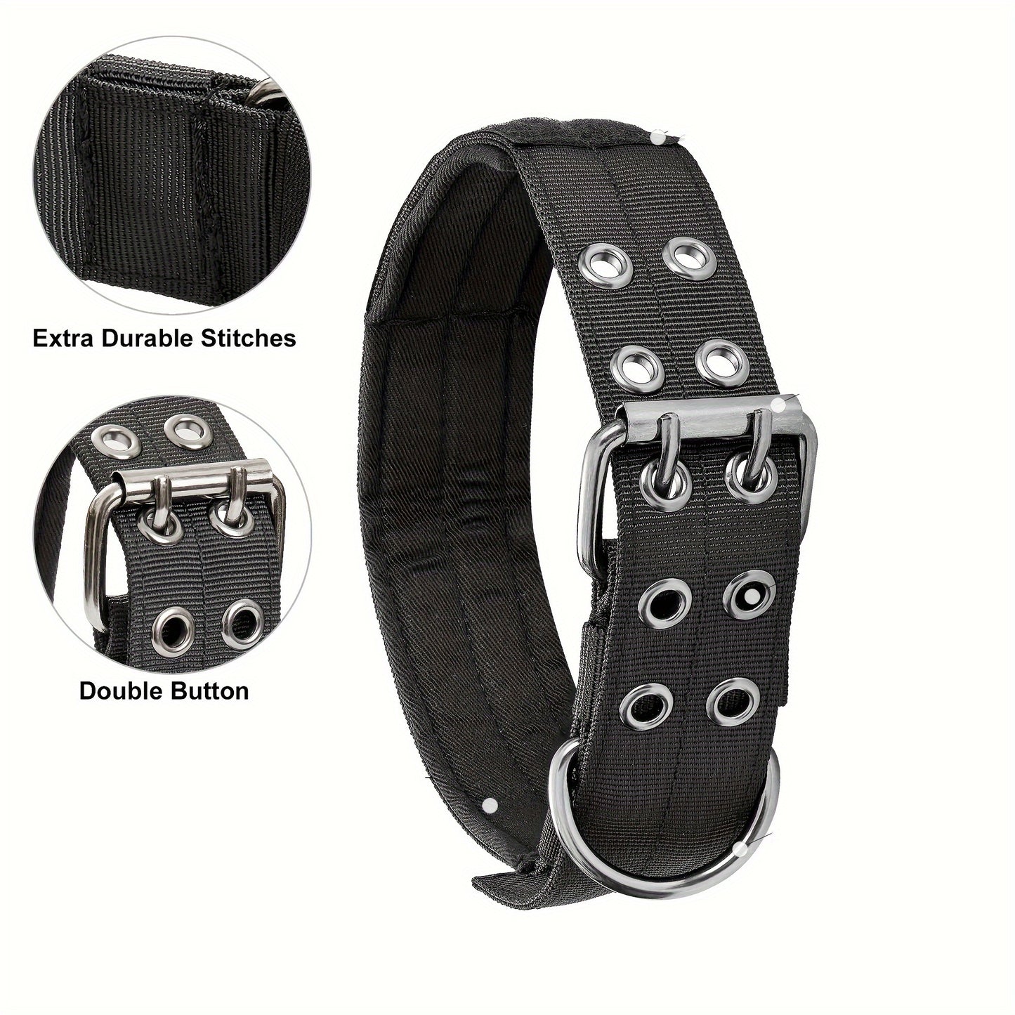 Tactical Dog Collar With Sturdy Metal Buckle Handle