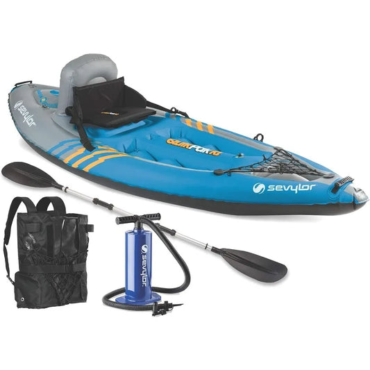 Sevylor QuickPak K1 1-Person Inflatable Kayak Folds Into Backpack