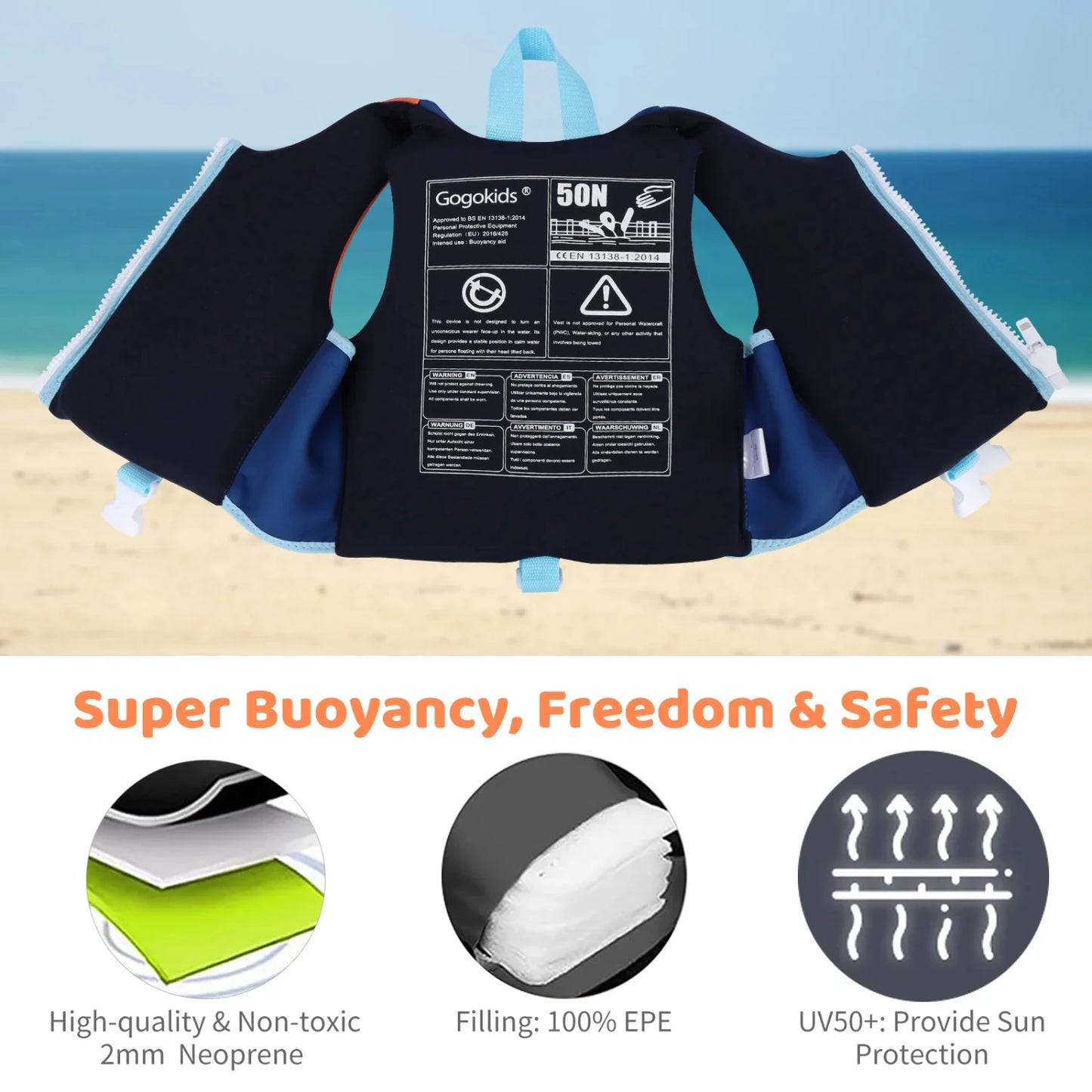 Children Water Sport Life Jacket Baby Swimming Vest Safety