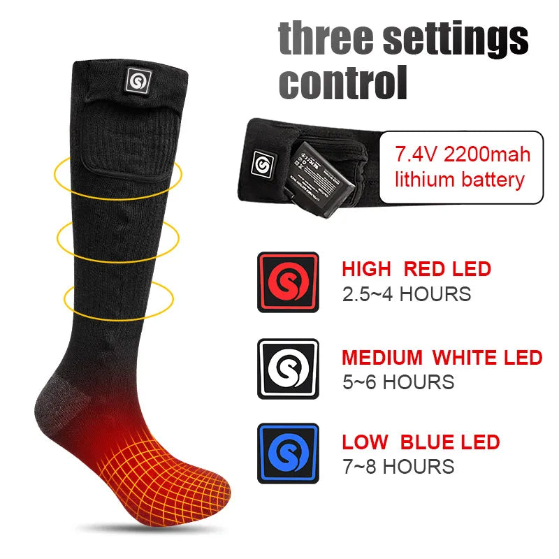 Snow Deer Winter Heated Sock Thermal Stockings Men Women