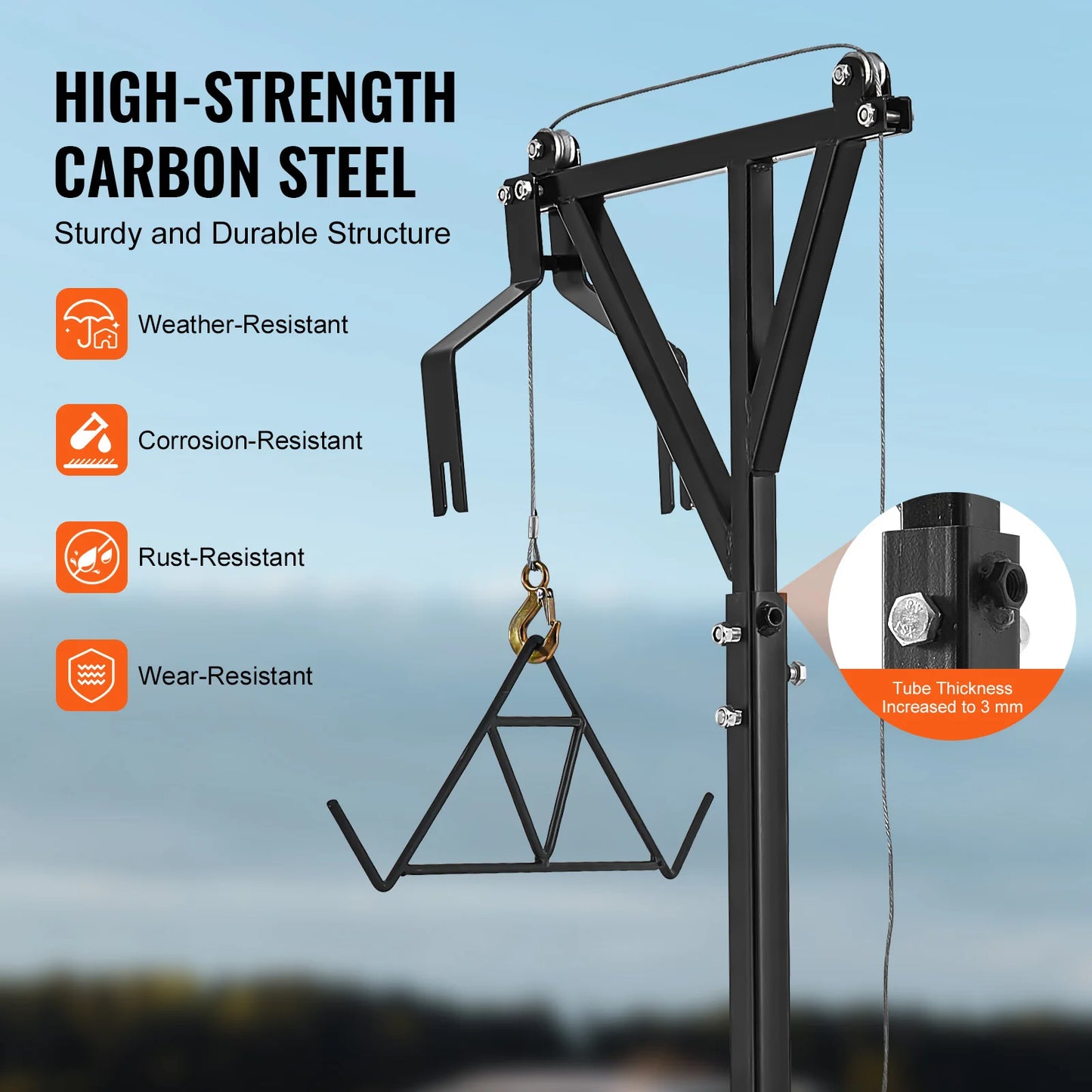 VEVOR 600 lbs Truck Hitch Cargo Game Hunting Deer Hoist