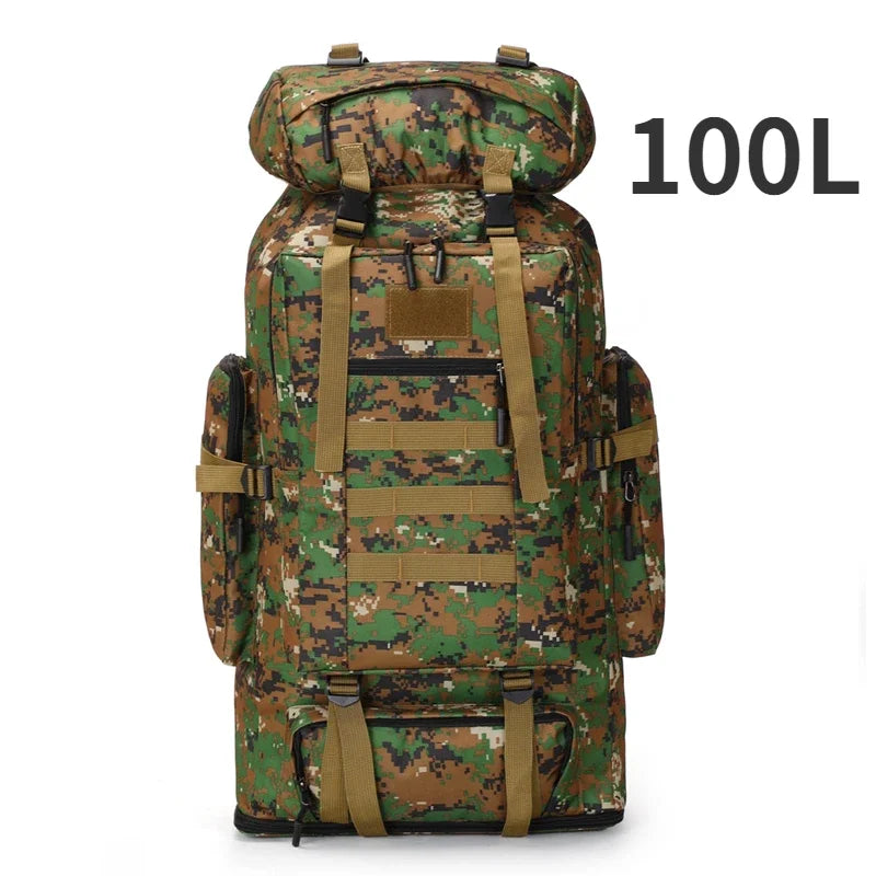 80L/100L Mountaineering Bag Tactical Backpack for Outdoors