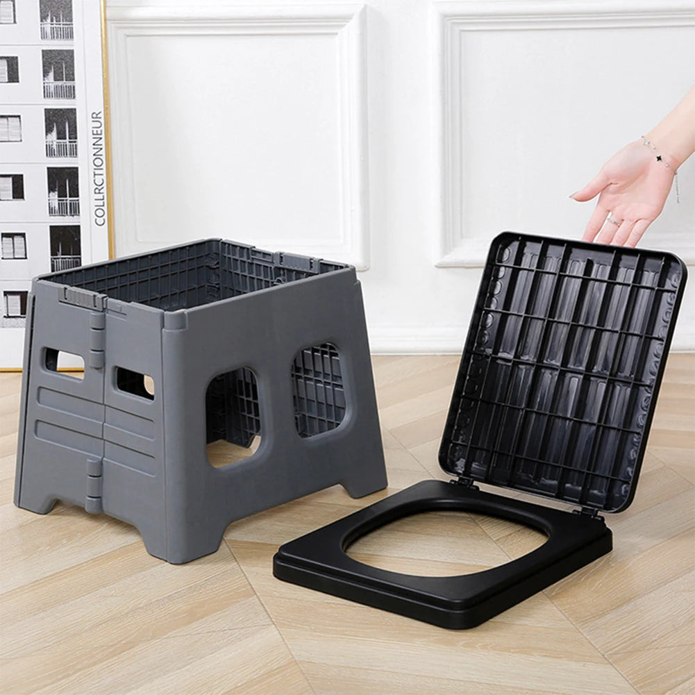 Portable Camping Toilet with Lid Folding Toilet for Adults
