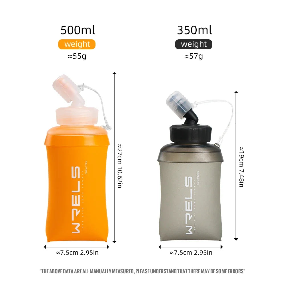 350ml 500ml Water Bottle BPA-Free Foldable Soft Flask