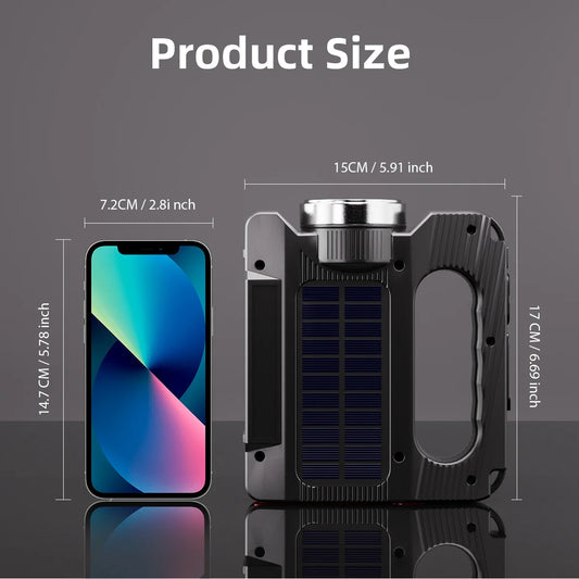 WARSUN Hand Crank Solar Powered Flashlight H996 6 Modes