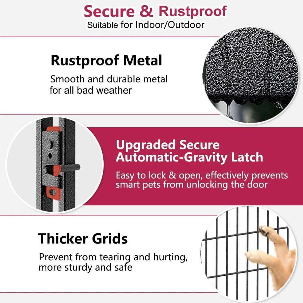 Dog Playpen Outdoor Dog Fence for Yard 32 Inch 20 Panels Anti-Rust Portable Pet Fence for Dogs