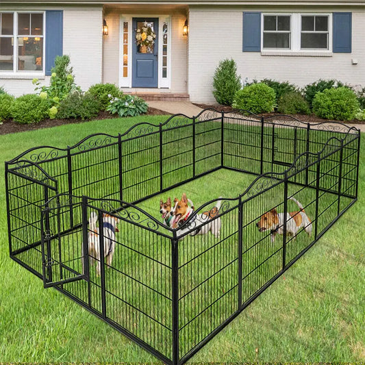 Dog Playpen 8 Panels 32 Inch Height Heavy Duty Folding Indoor Outdoor Anti Rust Exercise Fence Portable