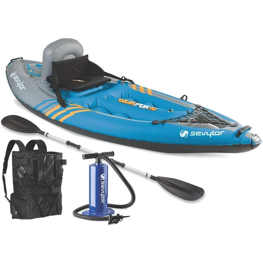 QuickPak K1 1-Person Inflatable Kayak Folds into Backpack