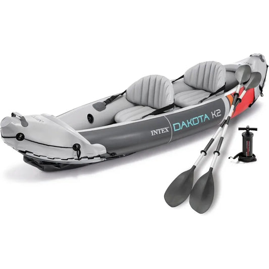 INTEX 2-Person Inflatable Kayak Set, Dakota K2 with Oars