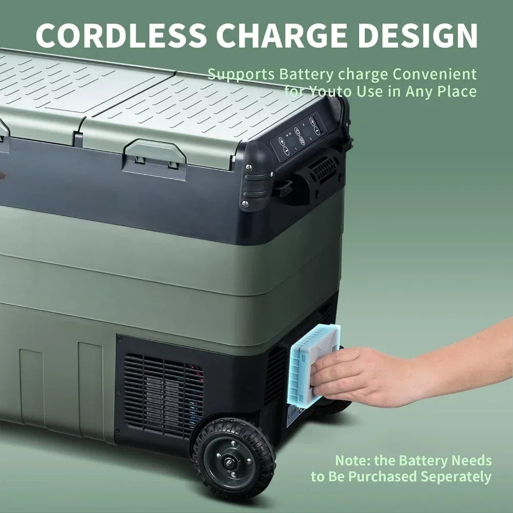 53 Quart Electric Cooler Dual Zone 12 Volt Car Fridge Freezer