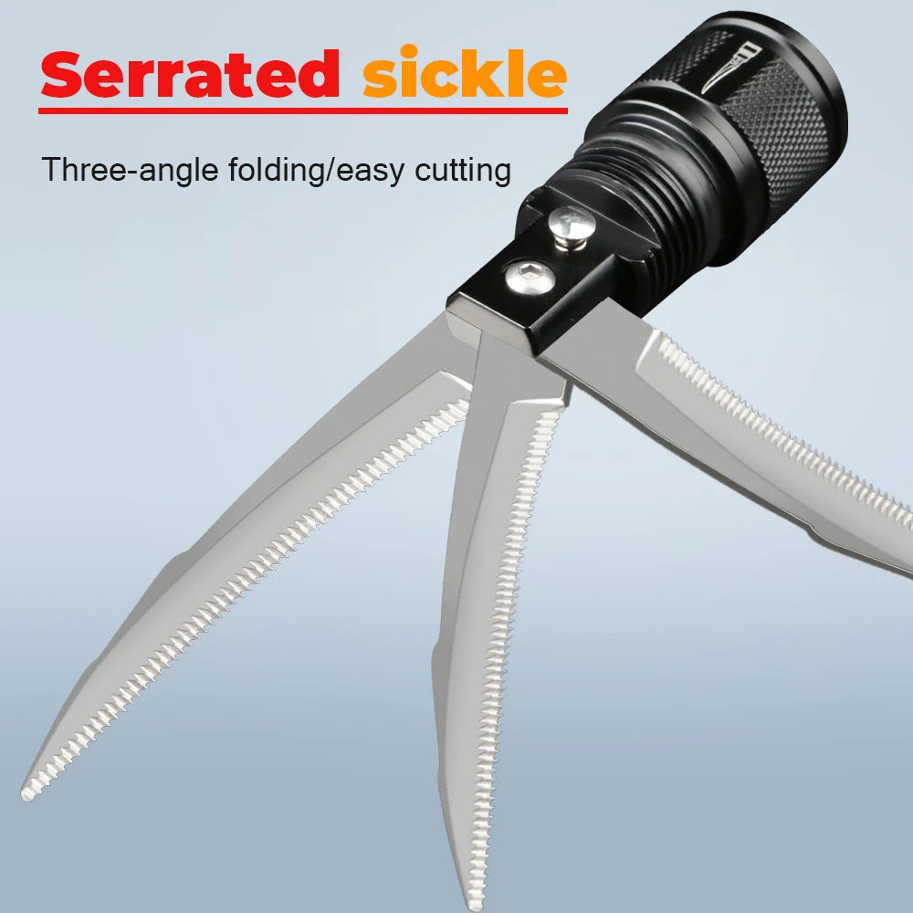 Multi Mountaineering Stick with Camouflage Backpack T-shaped Retractable Folding Stick