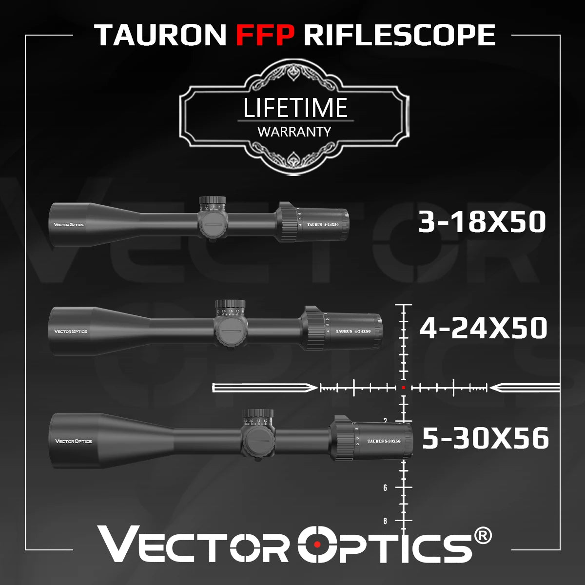Vector Optics Tauron FFP Riflescope for Hunting and Competition