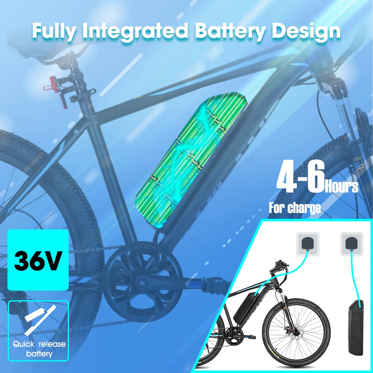 HILAND Electric Bike for Adults 26 Inch 500W 20MPH Ebike