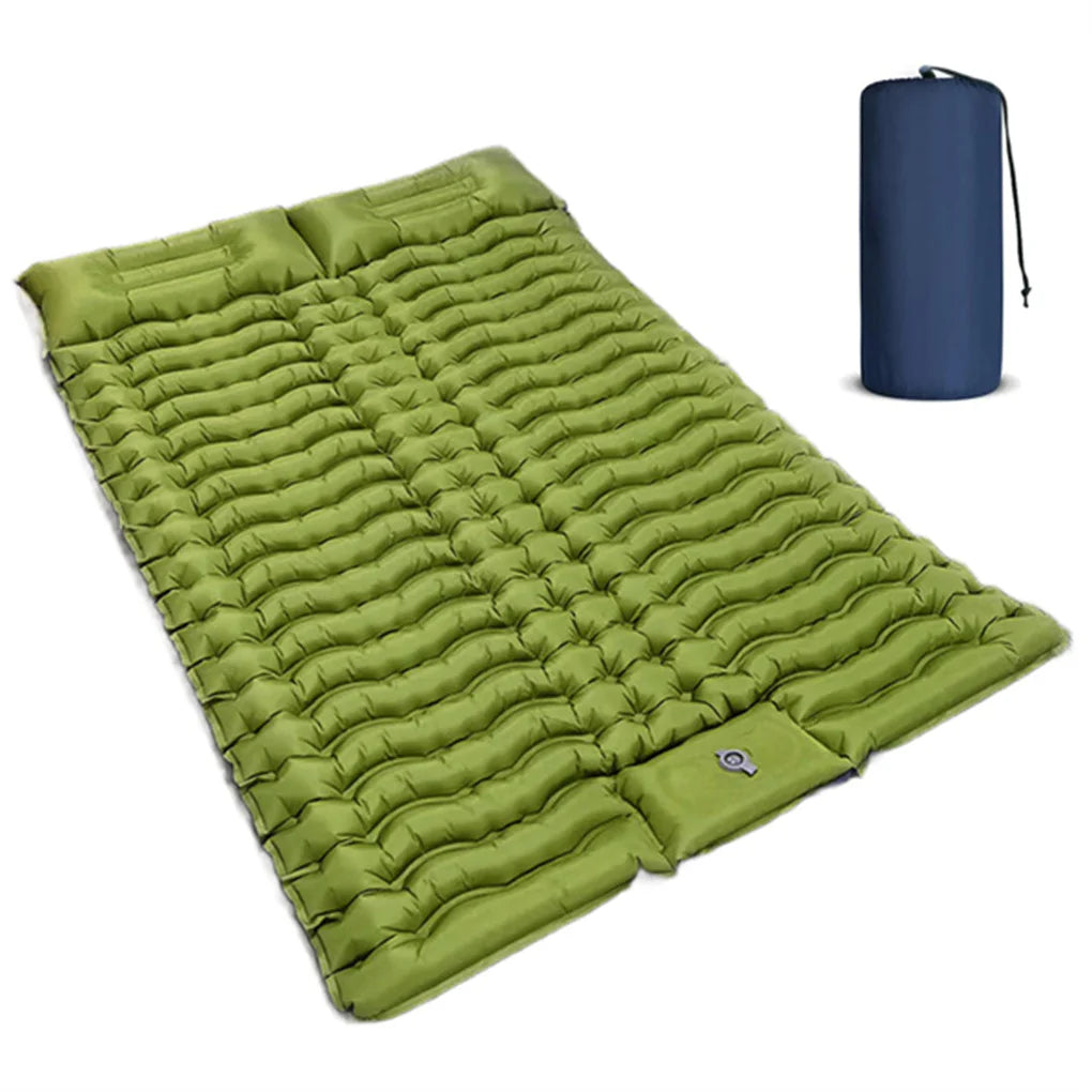 Double Air Mattress with Pillow and Built-in Foot Pump
