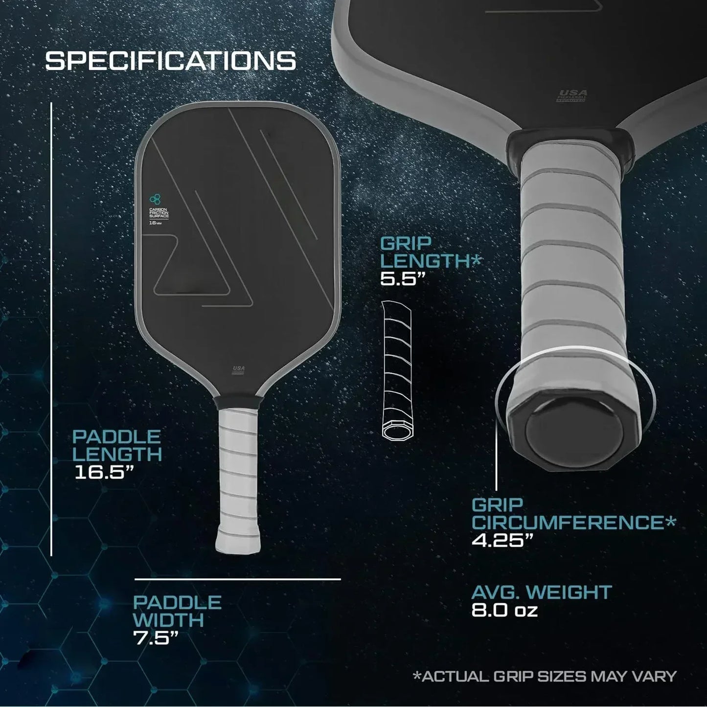T700 Thermoformed Unibody Raw Carbon Fiber Pickleball Paddle