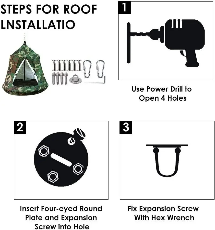 Hanging Tree Tent Indoor Outdoor Waterproof Ceiling Pod Portable Hang Out Huggle Pod Play Tent with Light String