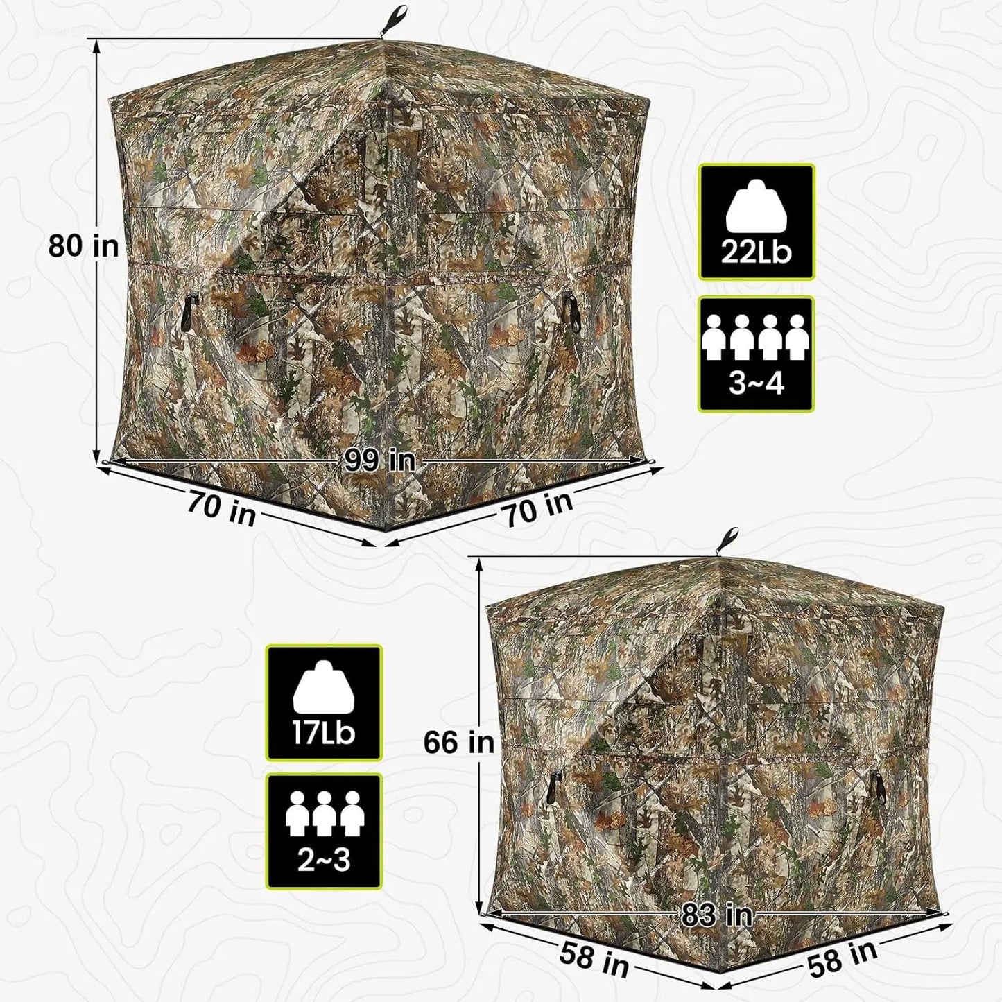 Hunting Blind See Through w/ Carrying Bag for 2-3 Person