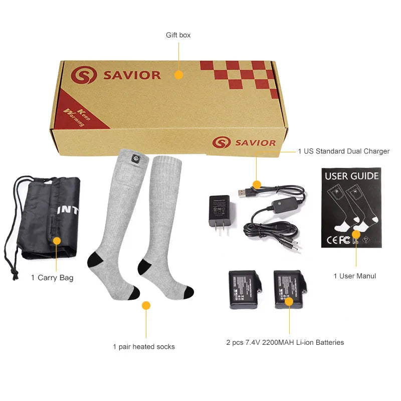 Snow Deer Winter Heated Sock Thermal Stockings Men Women