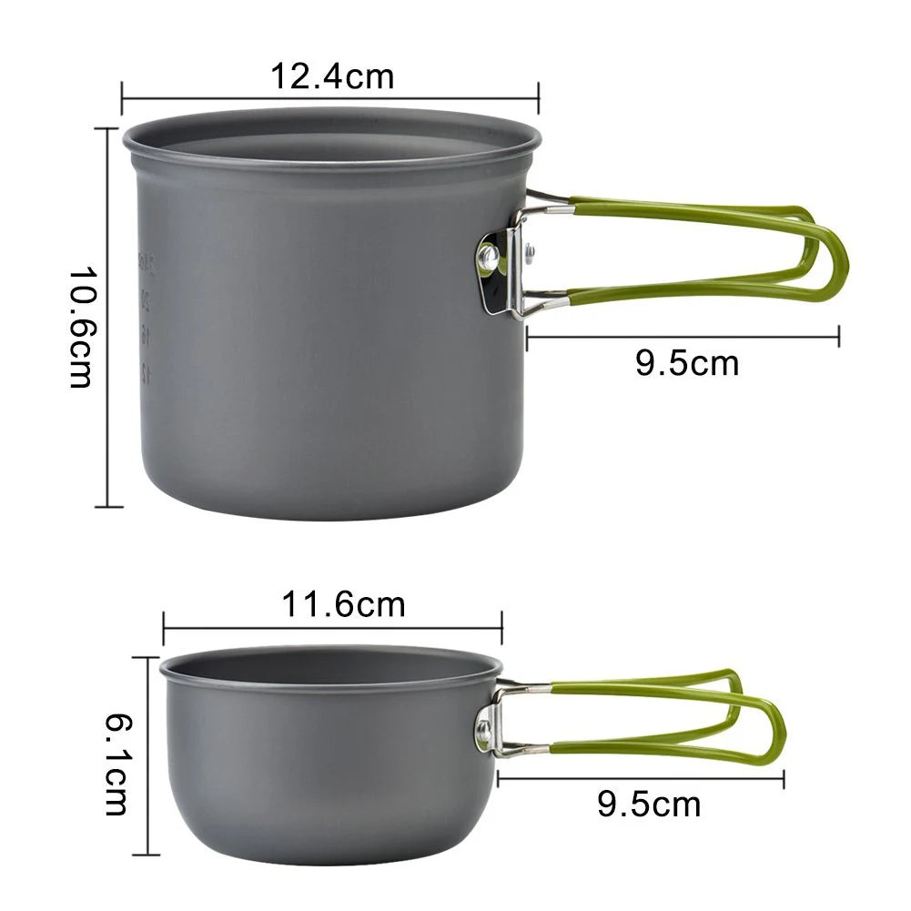 Outdoor Camping Hiking Cookware Tableware Picnic Pot Kit