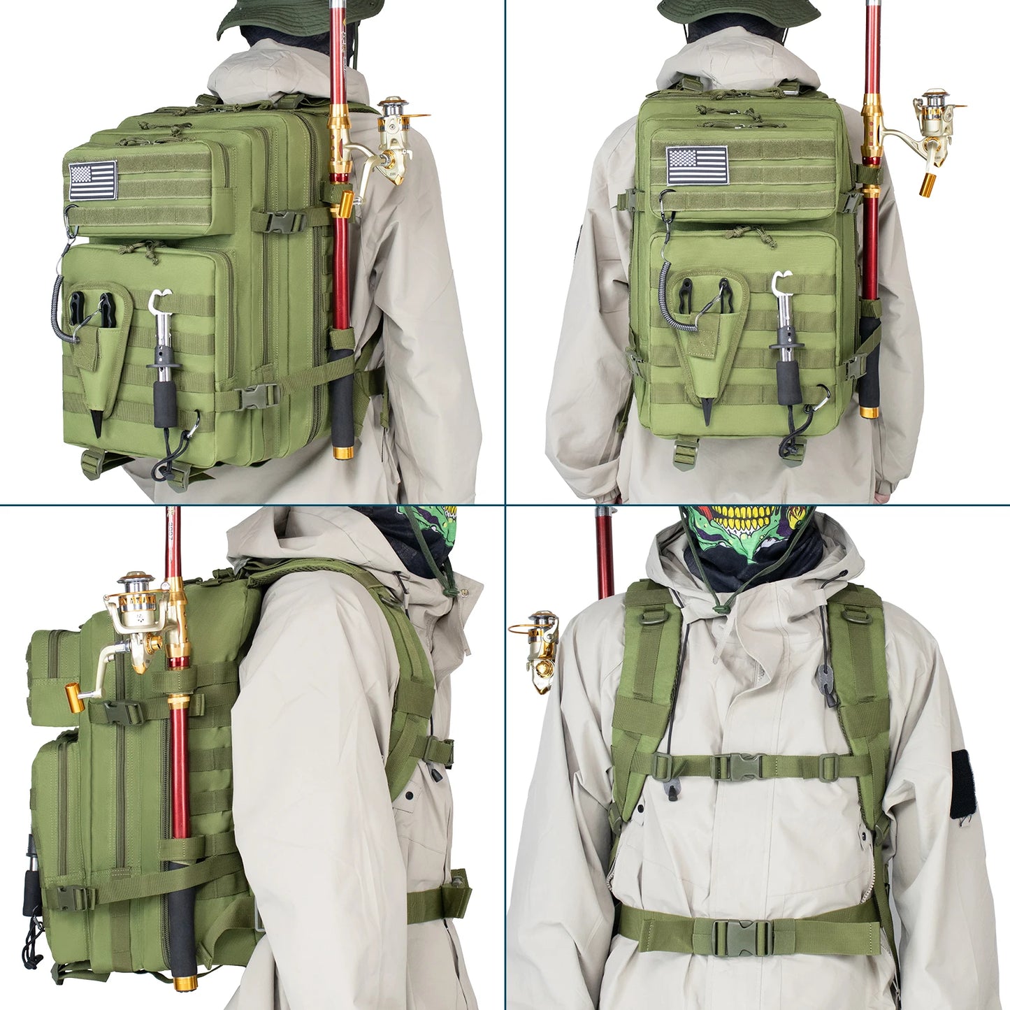 45L Fishing Hunting Bag Tactical Backpack Men Waterproof Outdoor