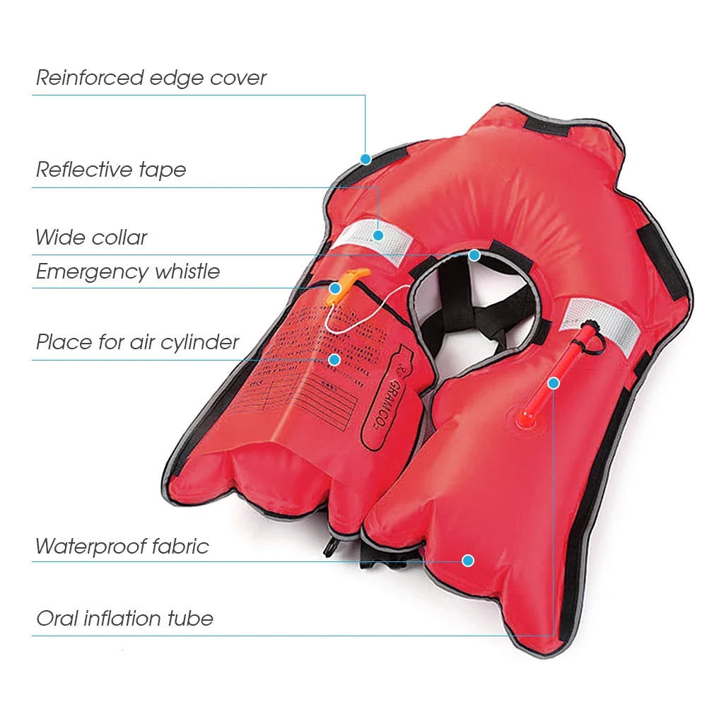 Inflatable Adults Life Jacket Life Vest Safety Float Suit