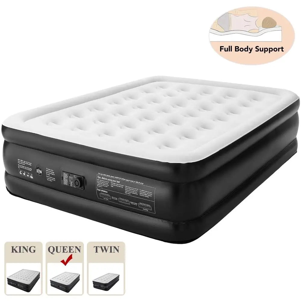 18 Inch Queen Air Mattress with Built-in Pump Portable Bed